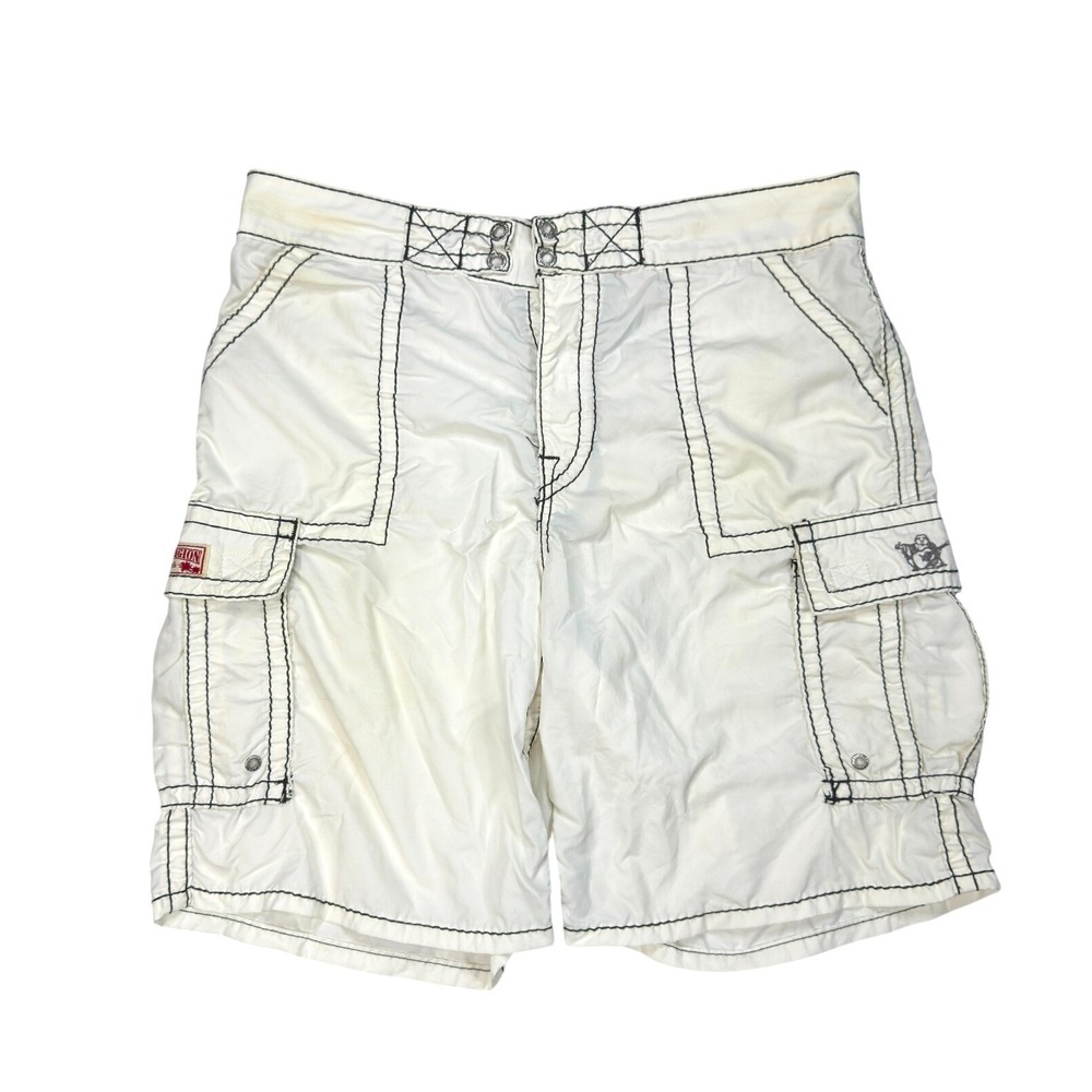 True Religion White Cargo Shorts